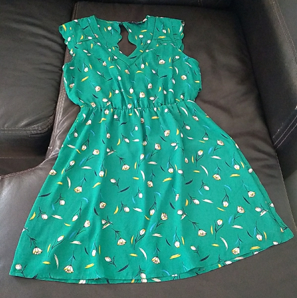41 Hawthorn Green Floral Mini Dress Size Petite Large - Picture 6 of 8